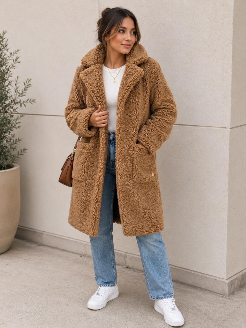 FREED Canada Teddy Coat - Brown Faux Fur - SIZE XXS Like New - Made in Canada